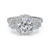 Ritani Three-Stone Halo Diamond Engagement Ring