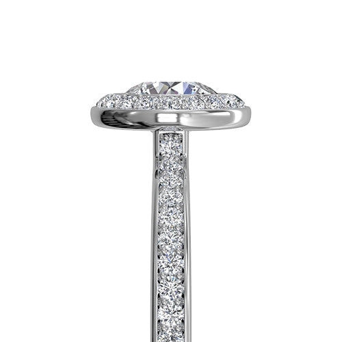 Ritani Halo Micropave Diamond Band Engagement Ring