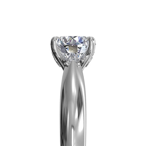 Ritani Solitaire Diamond Tapered Engagement Ring with Surprise Diamonds