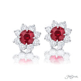 JB Star Platinum Ruby And Diamond Stud Earrings