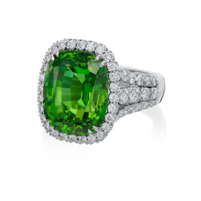 Christopher Designs Emerald Green Tourmaline Fashion Ring