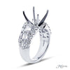 JB Star Semi Mount Engagement Rings Platinum Emerald Round Cut 2.56 ct.