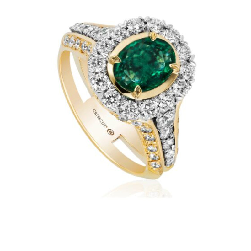 Christopher Designs Oval Cut Emerald Fashion Ring