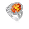 Christopher Designs Oval Mandarin Garnet Fashion Ring