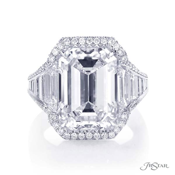 JB Star Platinum Diamond Engagement Ring With Baguettes - 7061-029