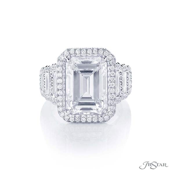 シハラ　Diamond Square Pierce 7 (01) JB Star Platinum Diamond Engagement Ring - 7341-004 – Mias Fine