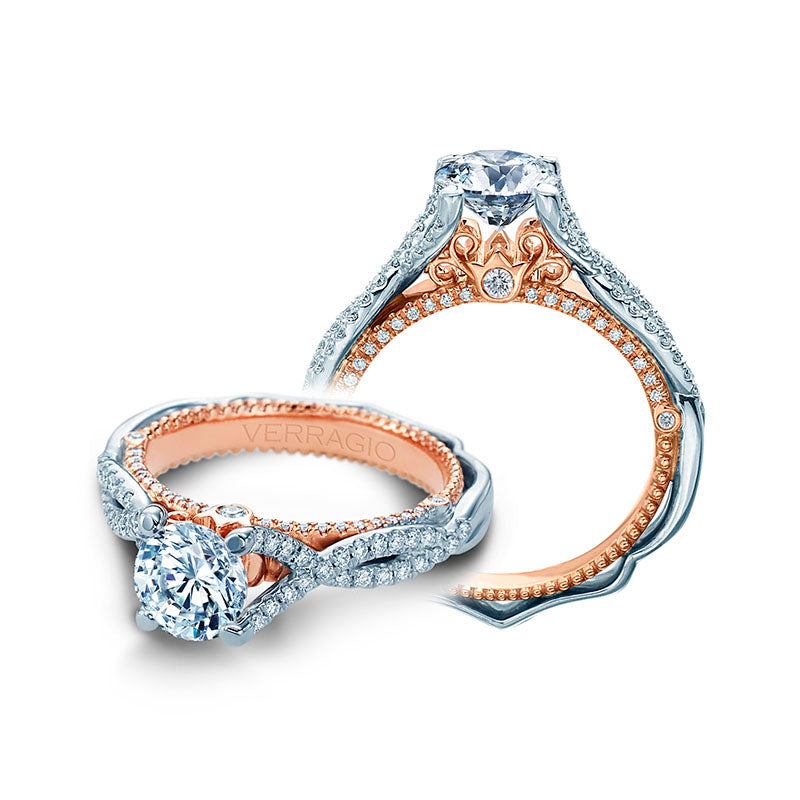 Verragio Two Tone 14k Gold Venetian Halo Engagement Ring – Mias