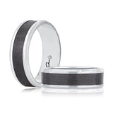 A. Jaffe Classic Men's Black Zirconium and Platinum Wedding Band