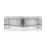 A. Jaffe Satin & Milgrain Men's Ring