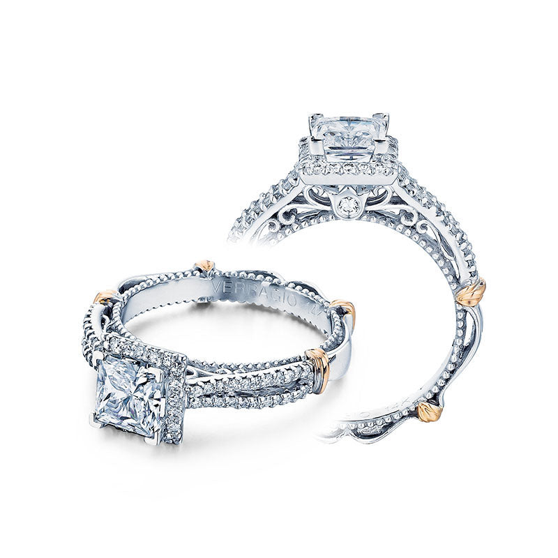 Verragio 14k White Gold Parisian Halo Engagement Ring