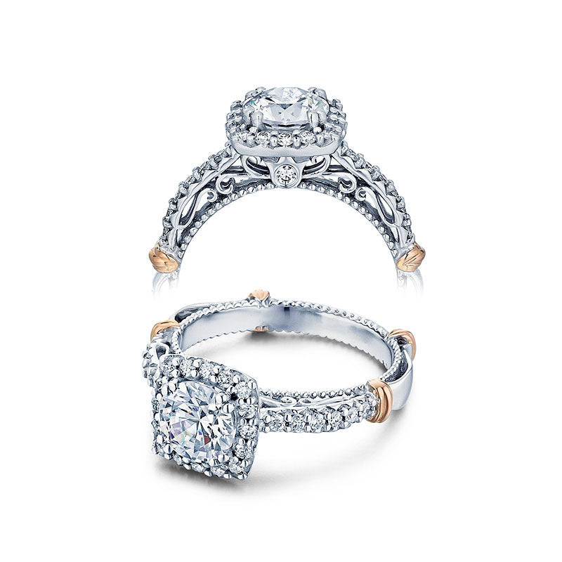 Verragio 14k White Gold Parisian Halo Engagement Ring