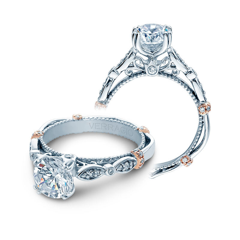 Verragio 14k White Gold Parisian Straight Engagement Ring