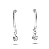 Brevani 14K White Gold Dashing Diamonds Half Huggie .20 Ct Diamond Earrings