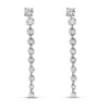 Brevani 14K White Gold Dashing Diamond Stud with 10 Pierced Diamond Dangle Earrings