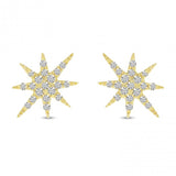Brevani 14K Yellow Gold Diamond Starburst Earrings