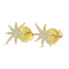 Brevani 14K Yellow Gold Diamond Starburst Earrings