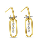 Brevani 14K Yellow Gold Dashing Diamond Large Paper Clip Earrings