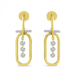 Brevani 14K Yellow Gold Dashing Diamond Large Paper Clip Earrings