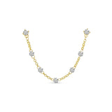 Brevani 14K Yellow Gold Dashing Diamond Double Hole Chain Single Earring