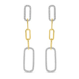 Brevani 14K Yellow Gold Diamond Paperclip Link Long Earrings