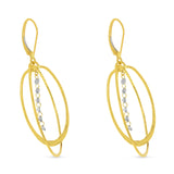 Brevani 14K Yellow Gold Double Oval 3-D Earrings
