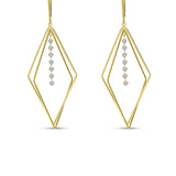 Brevani 14K Yellow Gold Dashing Diamond 3-D Geometric Earrings