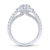 Gabriel & Co. 14k White Gold Entwined 3 Stone Engagement Ring