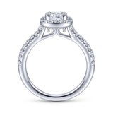 Gabriel & Co. 14k White Gold Contemporary Halo Engagement Ring