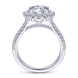 Gabriel & Co. 14k White Gold Contemporary Halo Engagement Ring