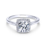 Gabriel & Co. 14k White Gold Contemporary Halo Engagement Ring
