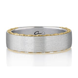 A. Jaffe Two Tone Straight Men's Band with A.JAFFE Iconic Quilts Trim