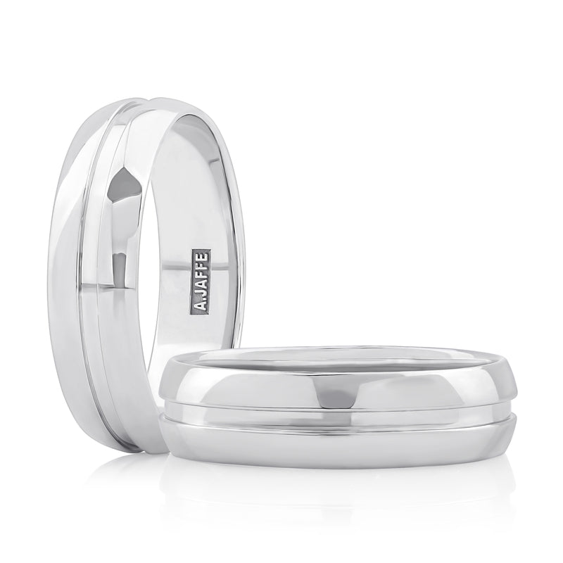 A. Jaffe Platinum Men's Wedding Band with a Polished Finish