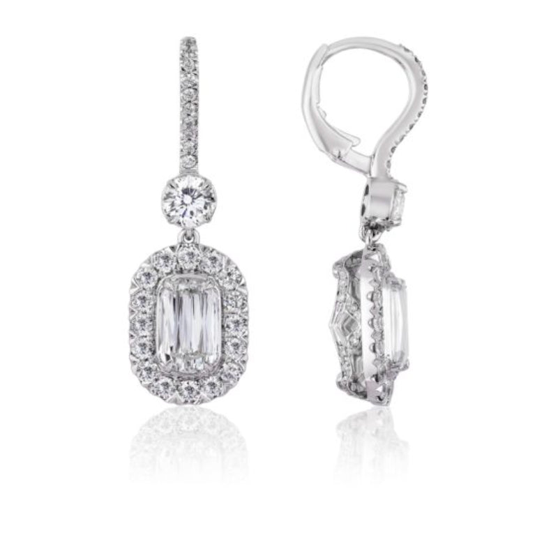 Christopher Designs L'Amour Crisscut Diamond Drop Earrings