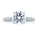 A. Jaffe Quilted French Pave Round Diamond Center Engagement Ring