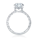A. Jaffe Four Prong Round Diamond Engagement Ring