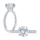 A. Jaffe Statement Round Quilted Engagement Ring