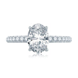 A. Jaffe Classic Diamond Pave Wedding Band with Quilted Interior