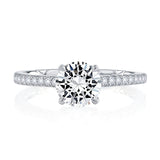 A. Jaffe Four Prong Engagement Ring with Diamond Band