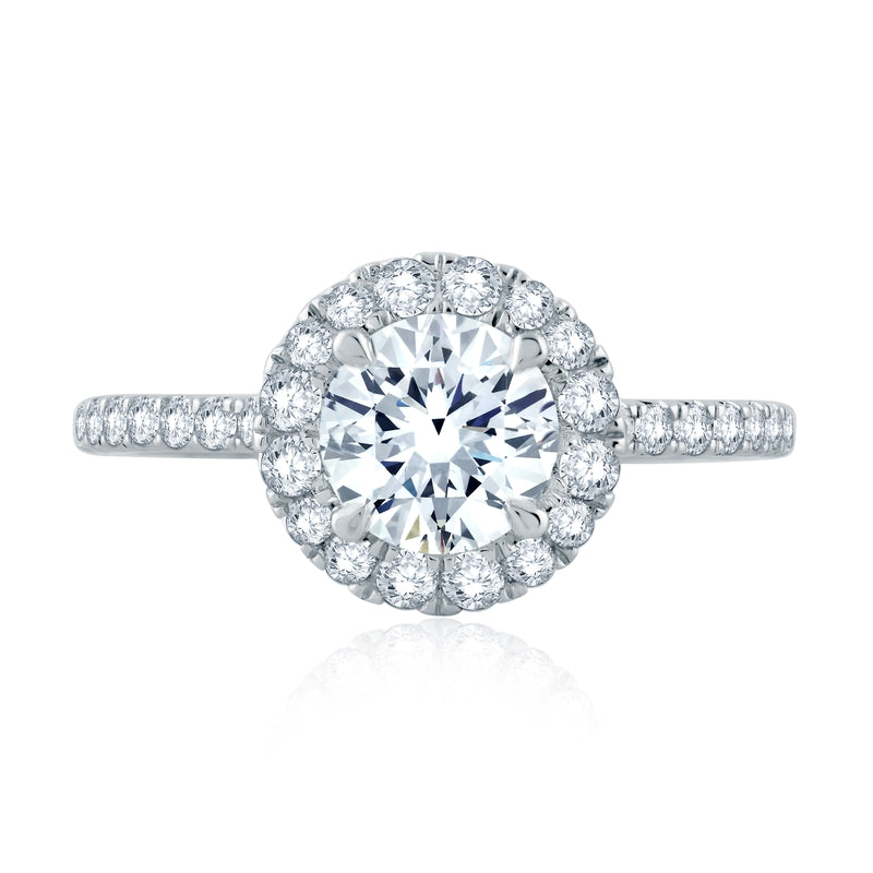 A. Jaffe Timeless Classic Round Cut Diamond Engagement Ring