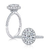 A. Jaffe Classic Oval Center Diamond Engagement Ring