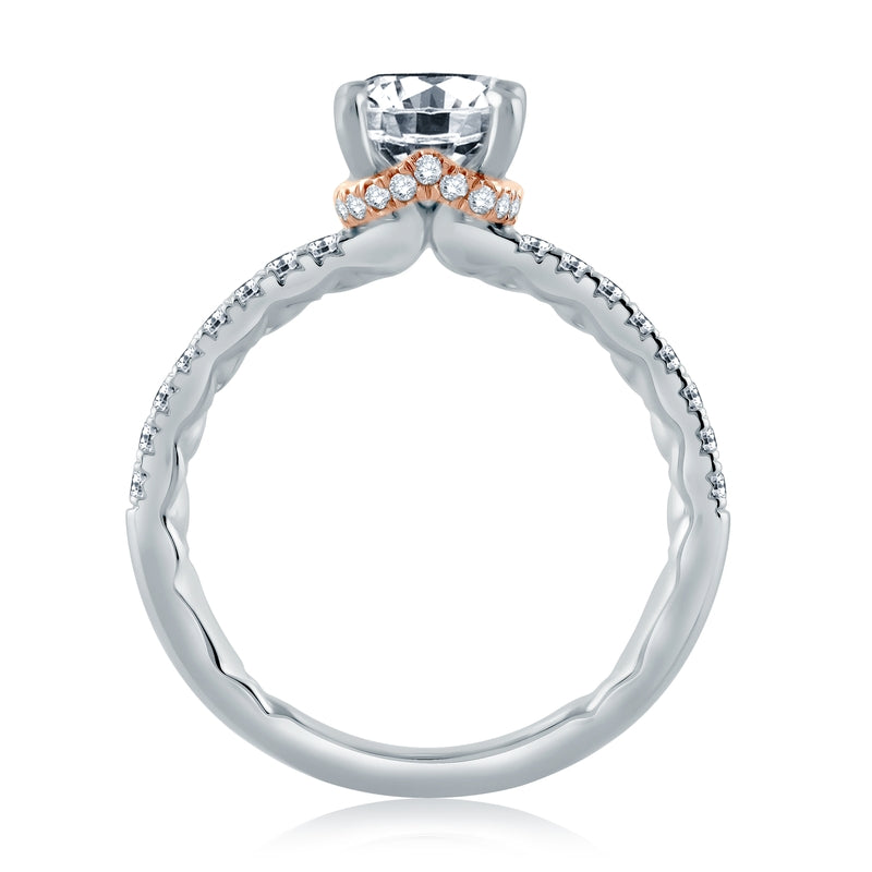 A. Jaffe Delicate Oval Solitaire with Belted Gallery Detail