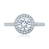 A. Jaffe Round Halo Diamond Engagement Ring
