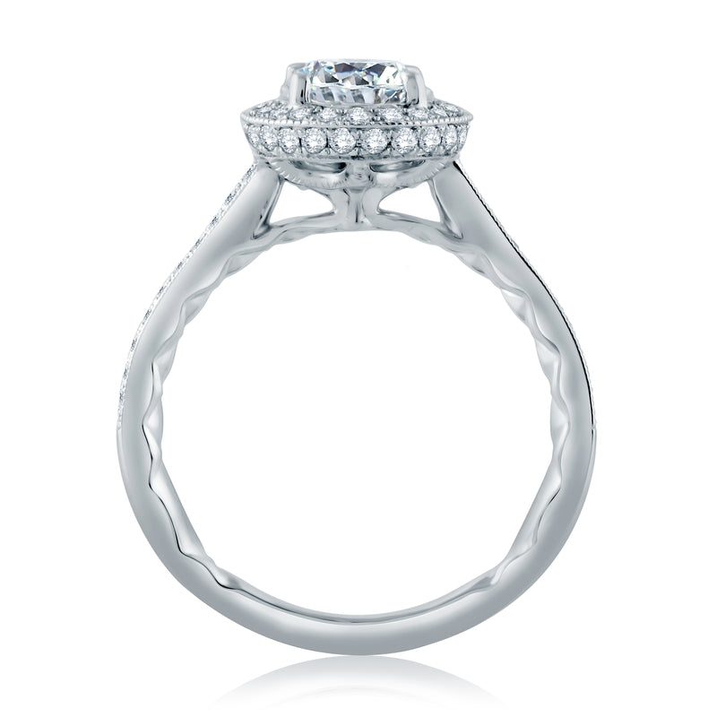 A. Jaffe Round Halo Diamond Engagement Ring