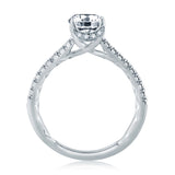 A. Jaffe Round Center Draped Gallery Solitaire Engagement Ring