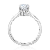 A. Jaffe Hidden Halo Oval Cut Diamond Solitaire Engagement Ring with Quilted Interior