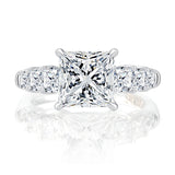 A. Jaffe Four Prong Seven Stone Asscher Diamond Engagement Ring