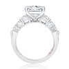 A. Jaffe Four Prong Seven Stone Asscher Diamond Engagement Ring