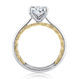 A. Jaffe Elegant Two Tone Round Cut Diamond Engagement Ring