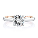 A. Jaffe Two Tone Solitaire Diamond Engagment Ring