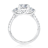 A. Jaffe Three Stone Trelllis Diamond Engagement Ring